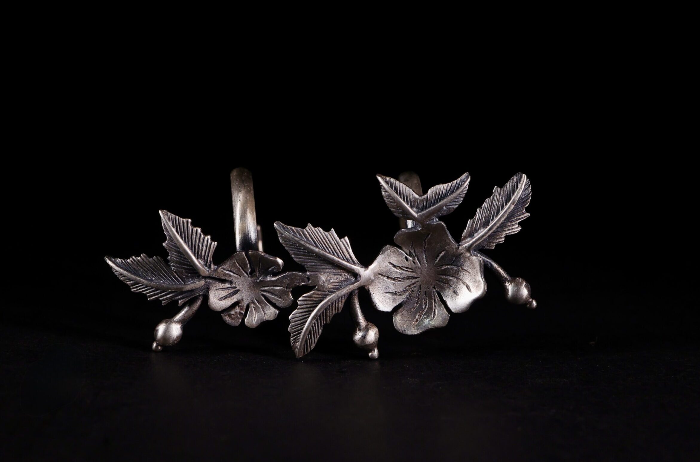 Handcrafted 92.5 silver Nyara ring with oxidised statement design by Ahsaas Jewellery