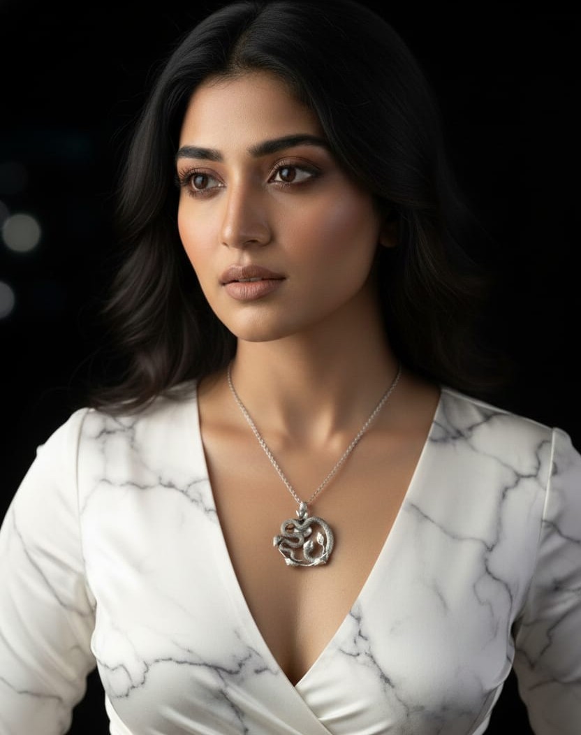 92.5 Silver Snake Necklace - Ahsaas Jewellery