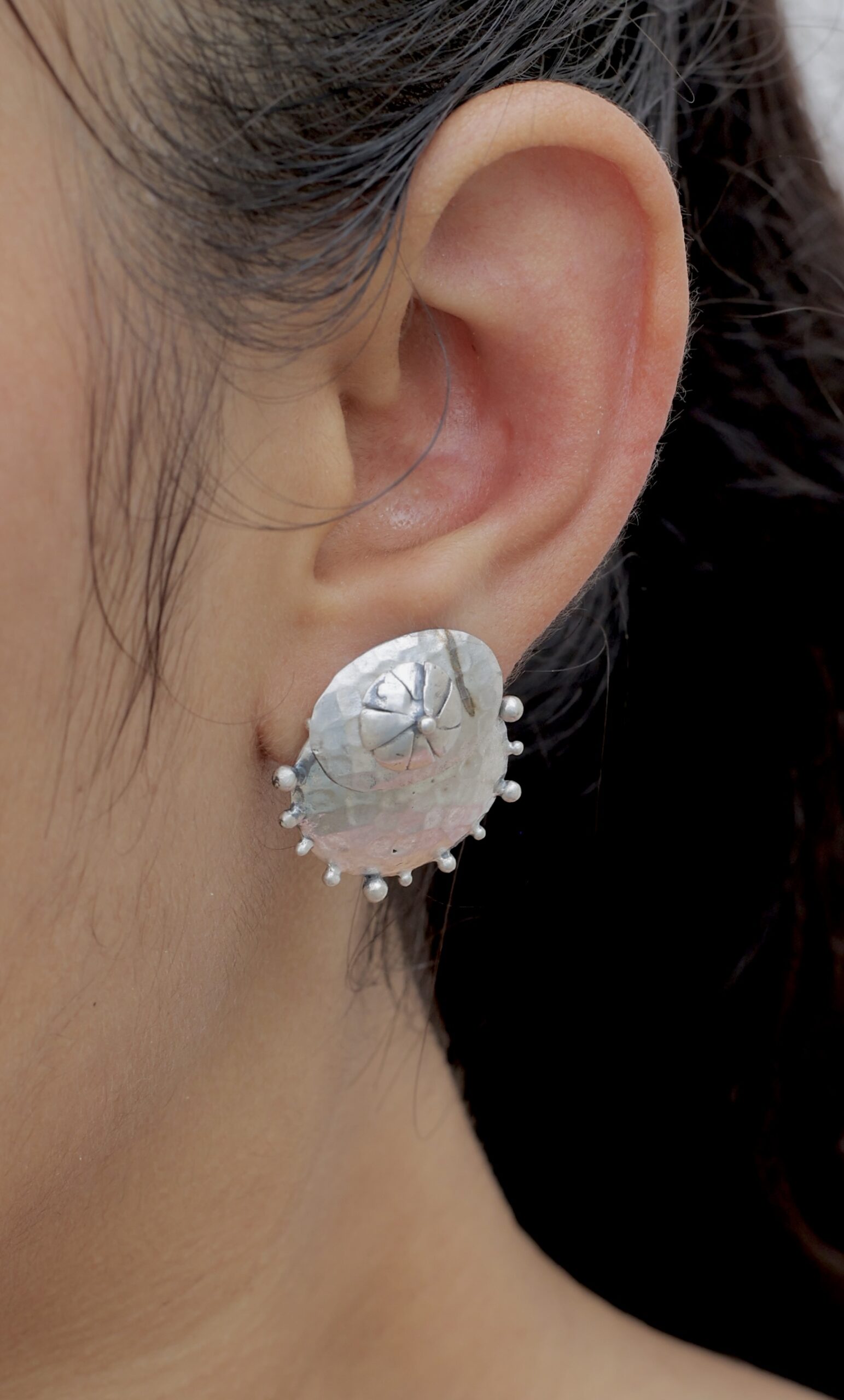 3 Layered Silver Earrings – Handcrafted Sterling Silver Jewellery