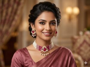 Pearl Ruby Choker Set